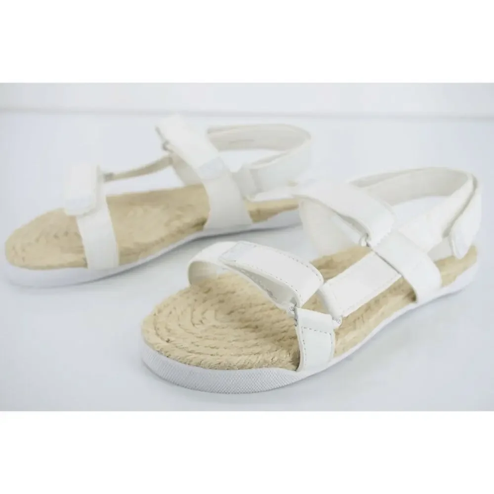 Tory Burch Bumper Espadrille Flat Beach Sandals Size 5.5 Hook Loop NIB Rope